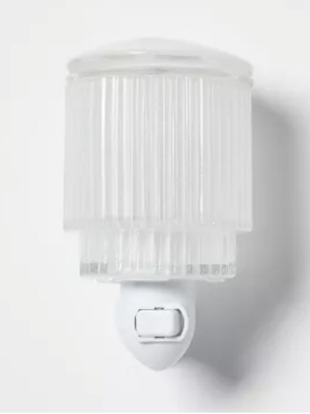 Threshold Glass Ribbed Wall Plug In Wax Warmer NEW IN BOX Clear